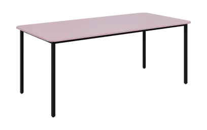 JSBR 190N Jídelní stůl 1900 x 900 mm, deska pastelově růžová / podnož černá